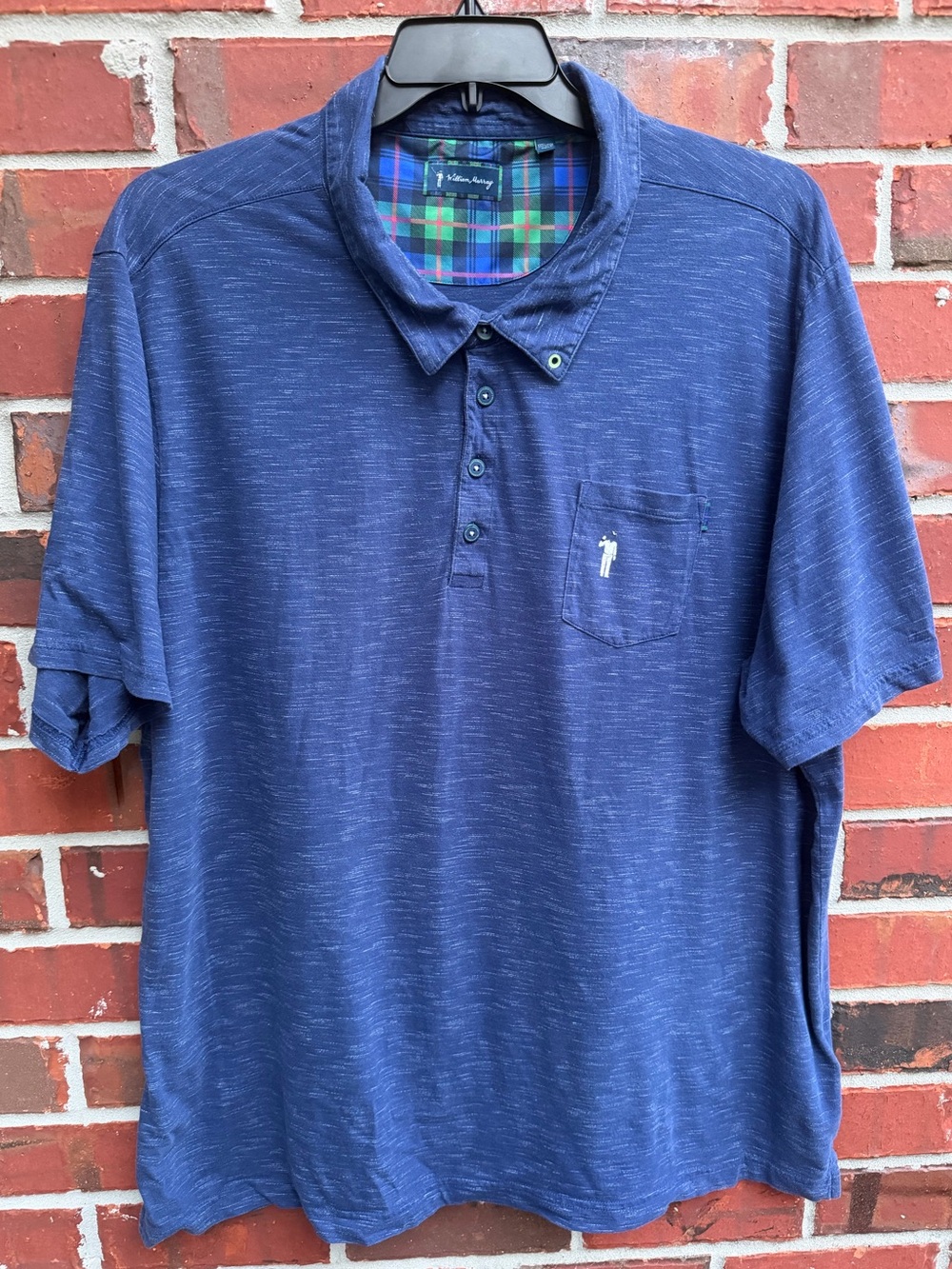William Murray Golf Men’s XXXL Blue Short Sleeve Collared Golf Polo Shirt F7